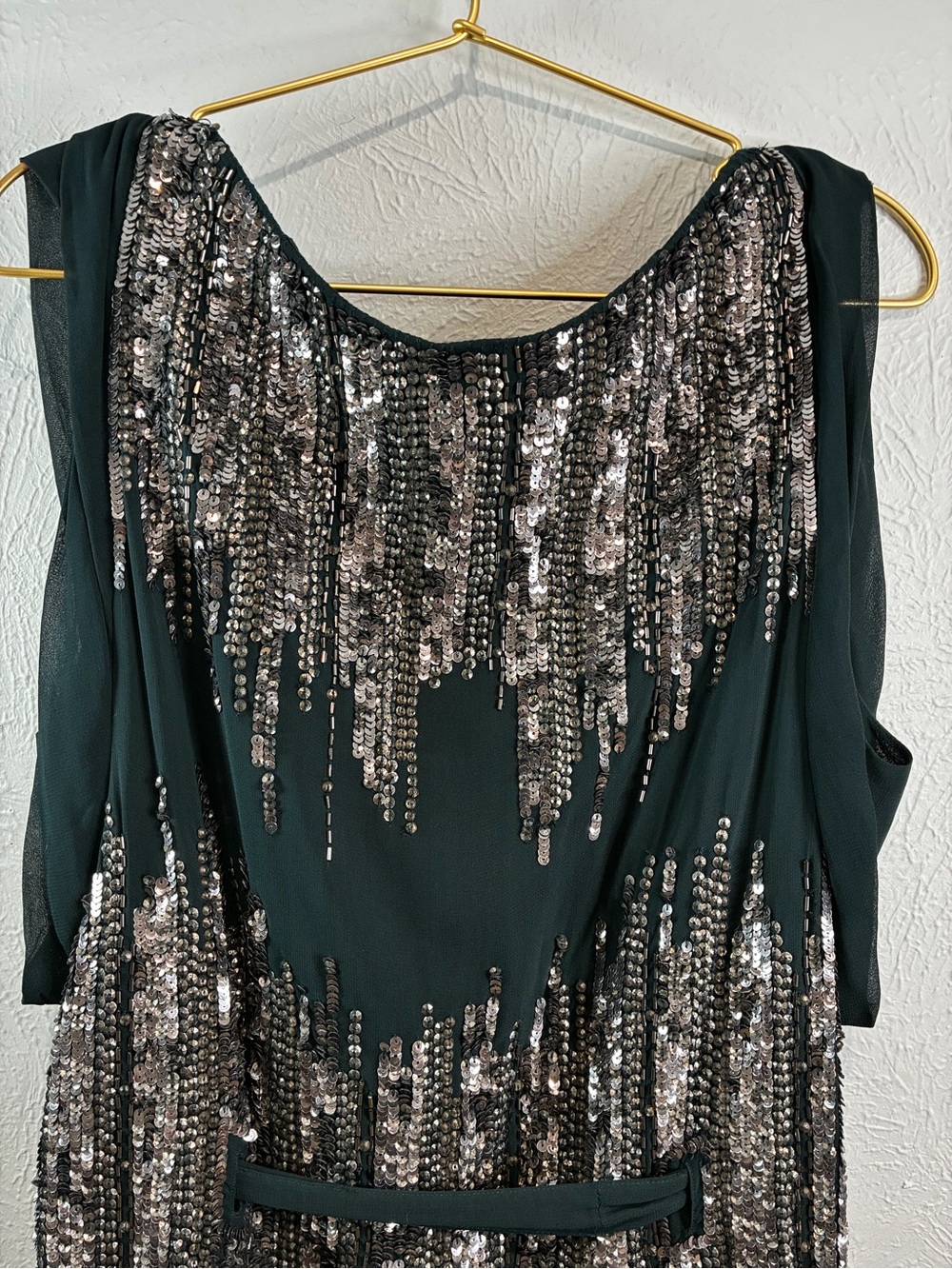 Women’s French Connection Green Sequin Dress - size 8 - Picture 13 of 16